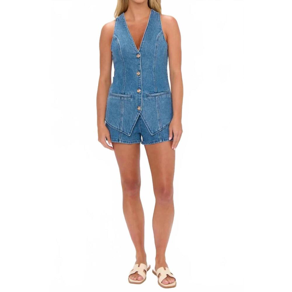 NEW SHOW ME YOUR MUMU venture out romper in ripple indigo